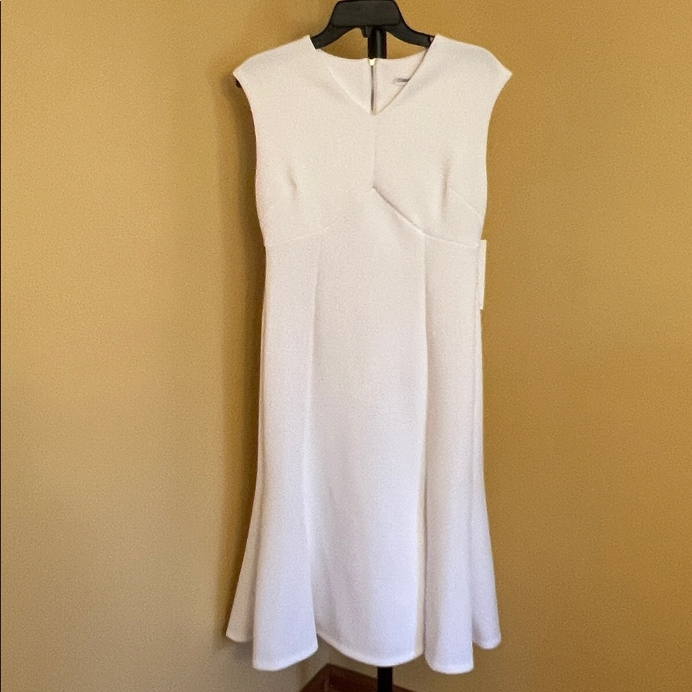 Calvin Klein White Simple Classic Sleeveless Midi Dress size 6 - Picture 5 of 5